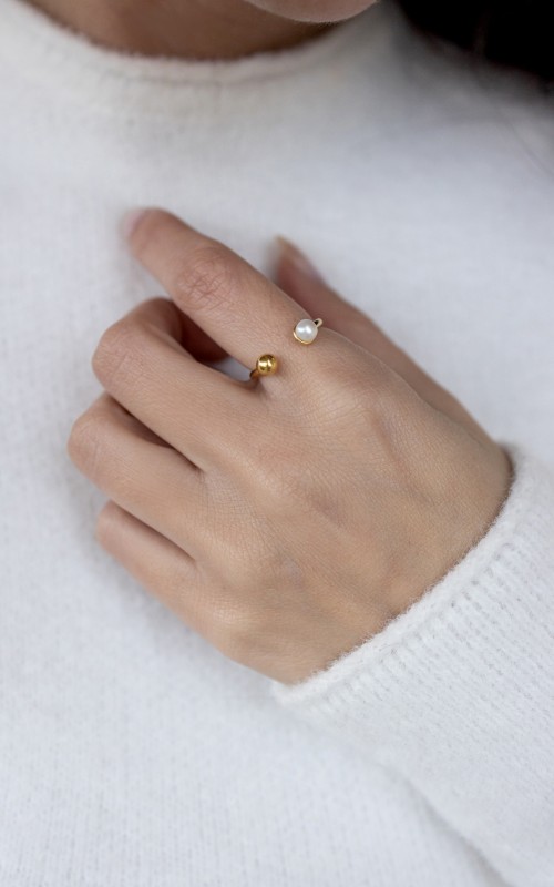 Minimal pearl ring 925°