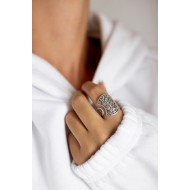 Mandala ring silver 