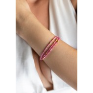 Triple bracelet Pink Achate 925°