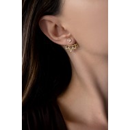 Jacket earrings lotus glitter 