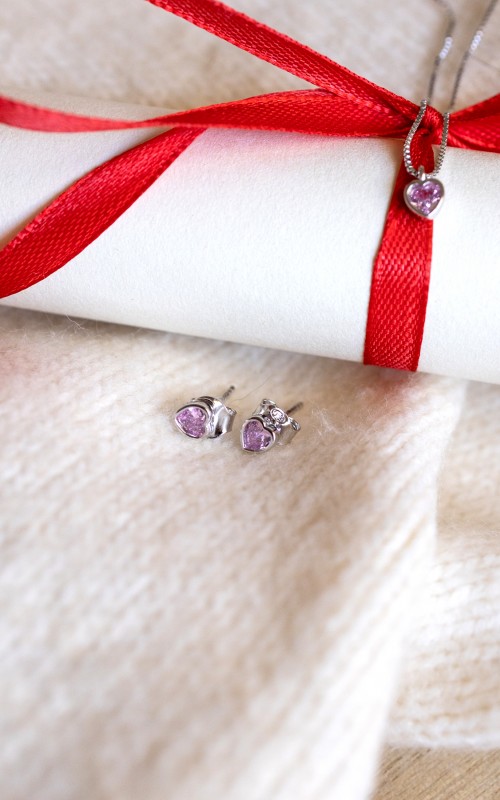 Love earrings purple 925°