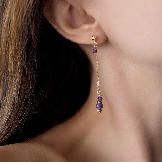 Long earrings Amethyst 925° EARRINGS