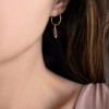 Σκουλαρίκια ασημένια - Σκουλαρίκια - Κοσμήματα silver 925 - μικροι κρικοι σκουλαρικια με μωβ πετρα