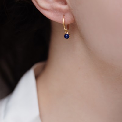 Mini hoops 925° Lapis Lazuli