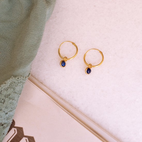 Mini hoops 925° Lapis Lazuli