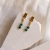 Σκουλαρίκια ασημένια - Σκουλαρίκια - Κοσμήματα silver 925 - κρεμαστα σκουλαρίκια με πέτρες μαλαχιτη