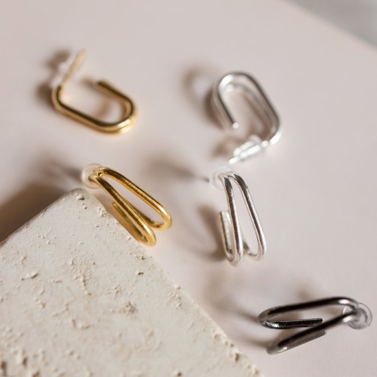 Σκουλαρίκια ασημένια - Σκουλαρίκια - Κοσμήματα silver 925 - σκουλαρικια διπλοι κρικοι ασημι 925