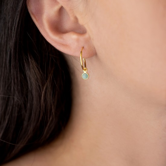 Mini hoops 925° Aquamarine Earings