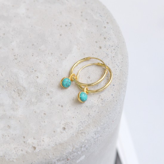 Mini Hoops 925° Turquoise Earings