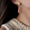 Σκουλαρίκια ασημένια - Σκουλαρίκια - Κοσμήματα silver 925 - μακρυ σκουλαρικι ροζ αχατης