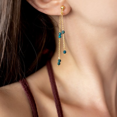Double earrings Chrysocolla 925°