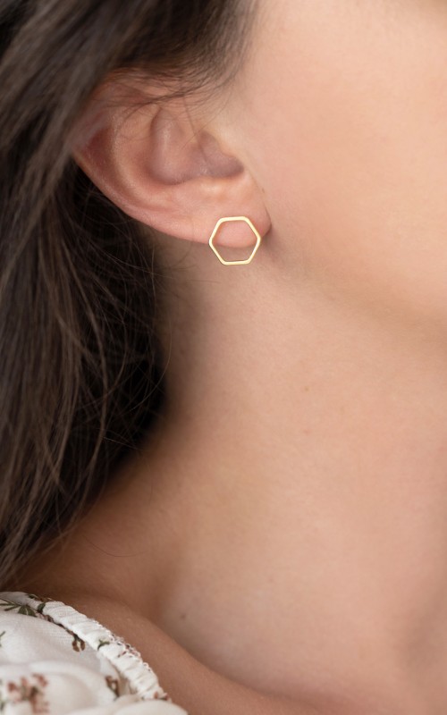 Hexagon Earrings 925° small
