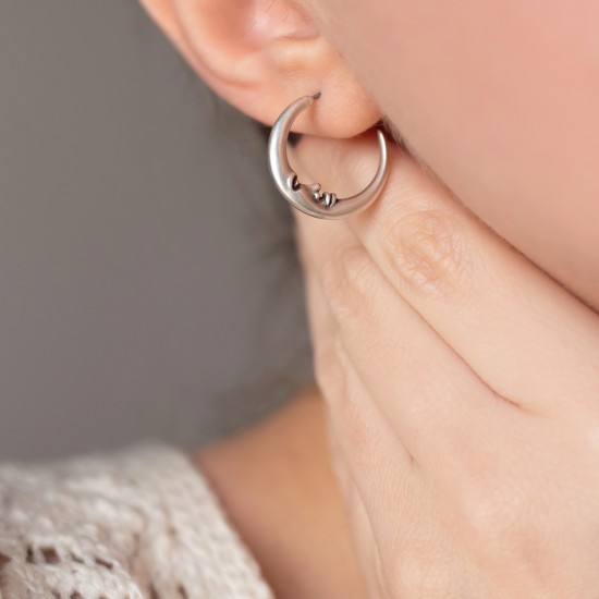 Moon earrings Silver