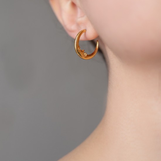 Moon earrings Gold