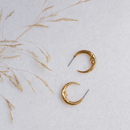 Moon earrings Gold