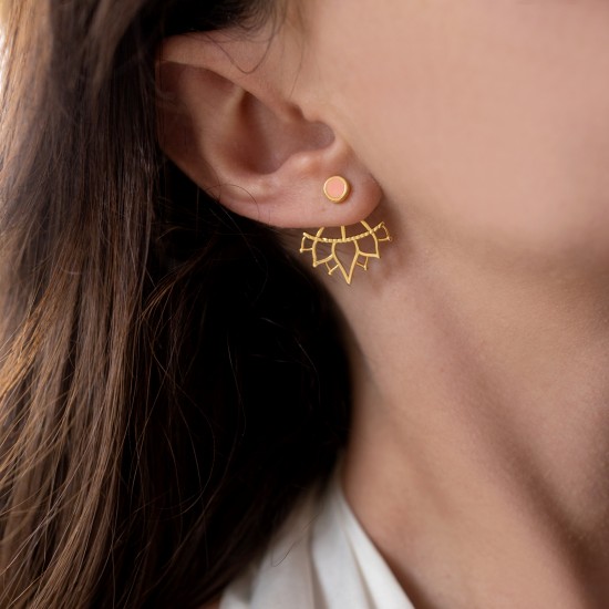 Jacket earrings lotus coral Earings
