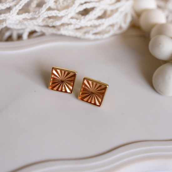 Square Buttons  Earings