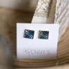 Square buttons blue EARRINGS