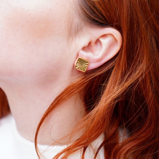 Square Buttons  Earings