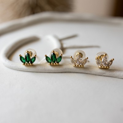 Zirgon earrings Lotus