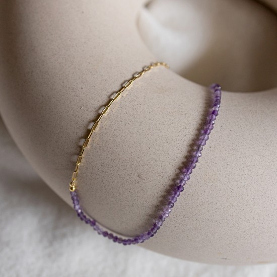 Amethyst chain necklace 925° Necklaces