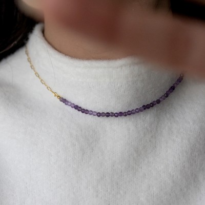 Amethyst chain necklace 925°