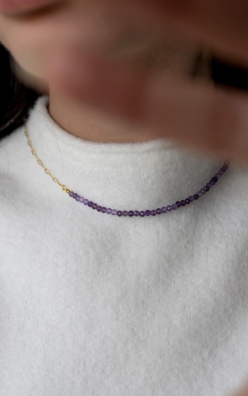 Amethyst chain necklace 925°