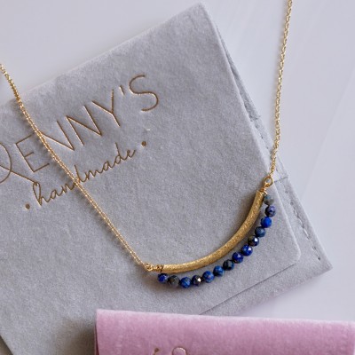 Bar Lapis Lazulis necklace 925°