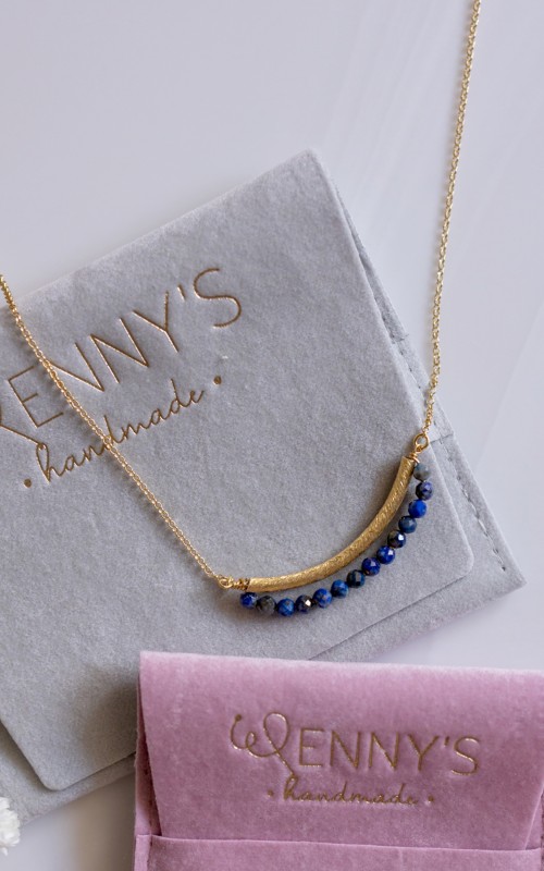 Bar Lapis Lazulis necklace 925°