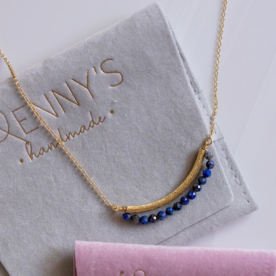 Bar Lapis Lazulis necklace 925° Necklaces