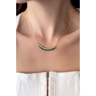 Bar Malachite necklace 925°