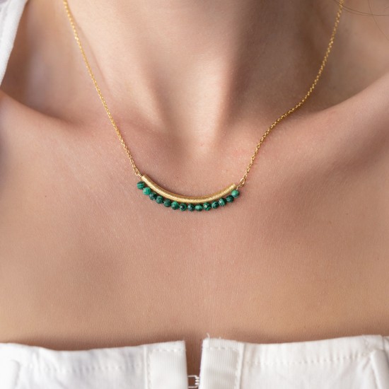 Bar Malachite necklace 925° Necklaces