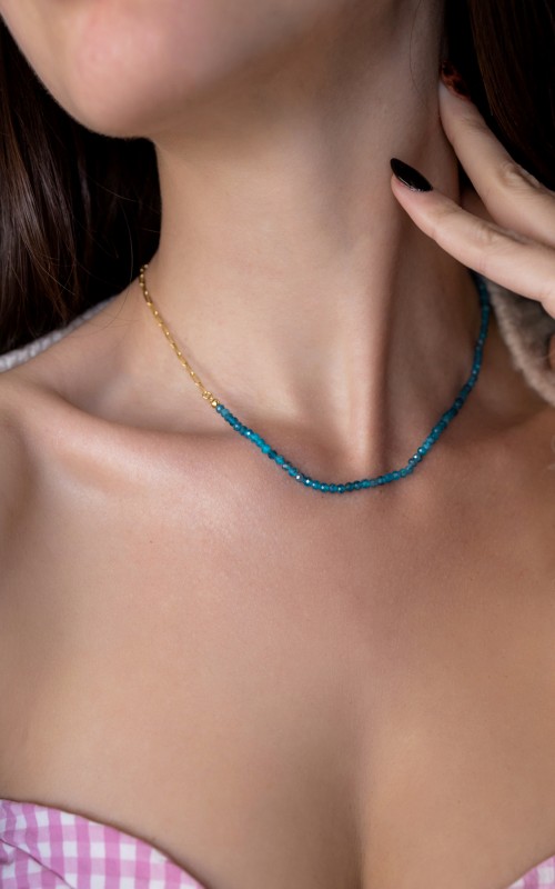 Apatite chain necklace 925°