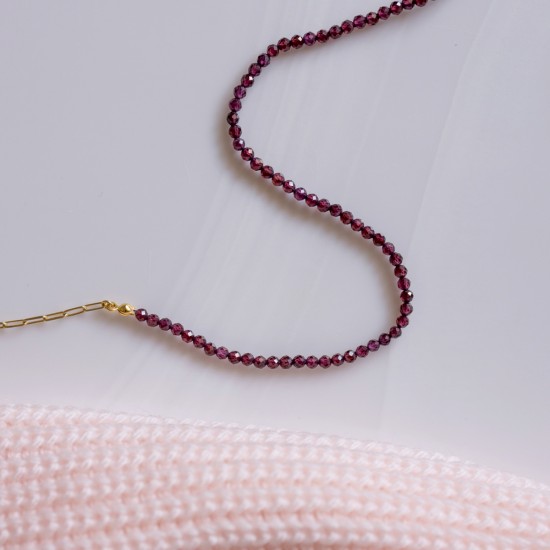 Garnet chain necklace 925° Necklaces
