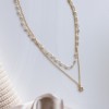 Double necklace Pearls and stars 925° New collection