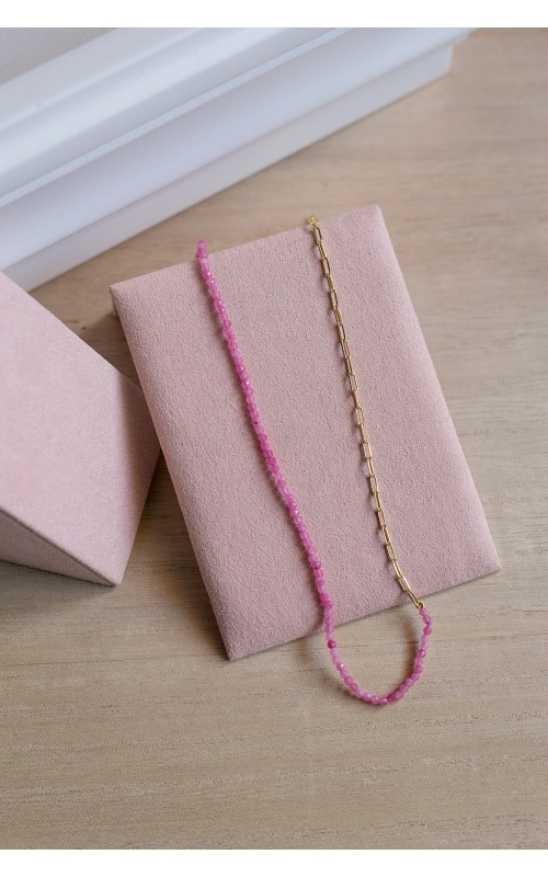 Pink Ruby chain necklace 925°