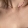 Κοσμήματα silver 925 - Pink Ruby chain necklace 925° ΚΟΛΙΕ