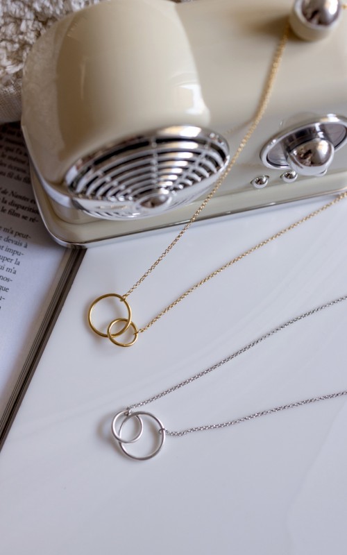 Double circle necklace 925°