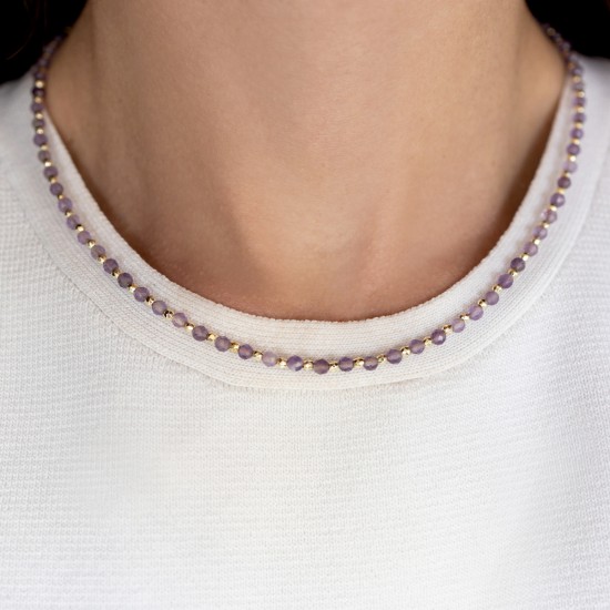 Gold Amethyst necklace 925° NECKLACES
