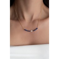 Lapis Lazulis pearl necklace 925°