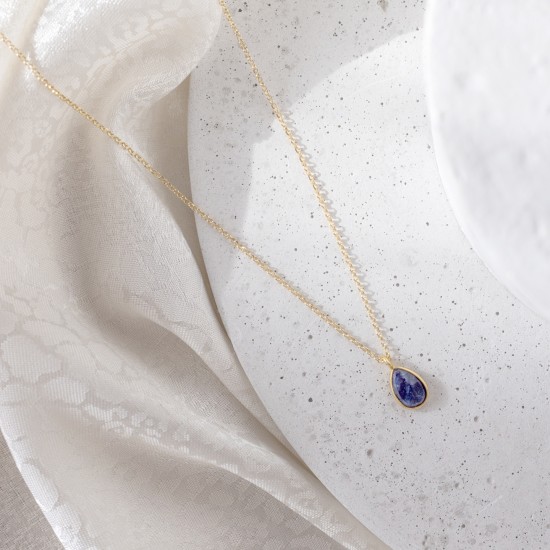 Lapis Lazulis Drop Necklace 925 