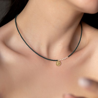 Maya necklace 925° dark green