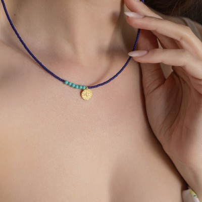 Maya necklace 925° Blue 