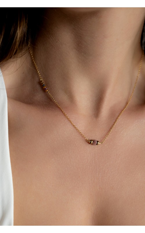 Minimal Tourmaline necklace 925°