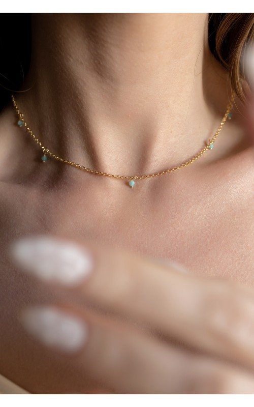 Nora necklace 925° aqua