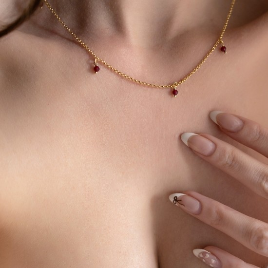 Nora necklace 925° Garnet  NECKLACES