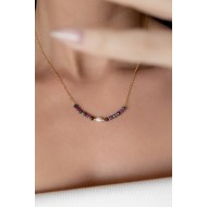 RubySapphire pearl necklace 925°