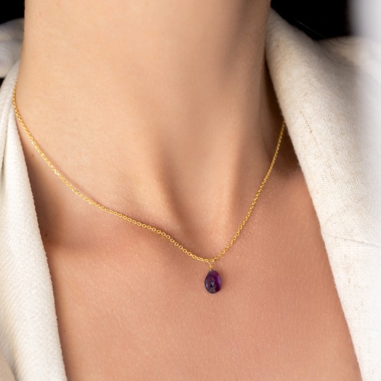 Drop necklace 925° Amethyst Necklaces