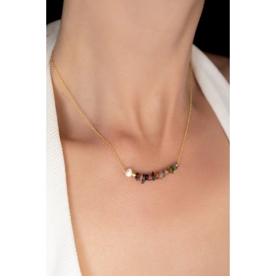 Tourmaline pearl necklace 925°