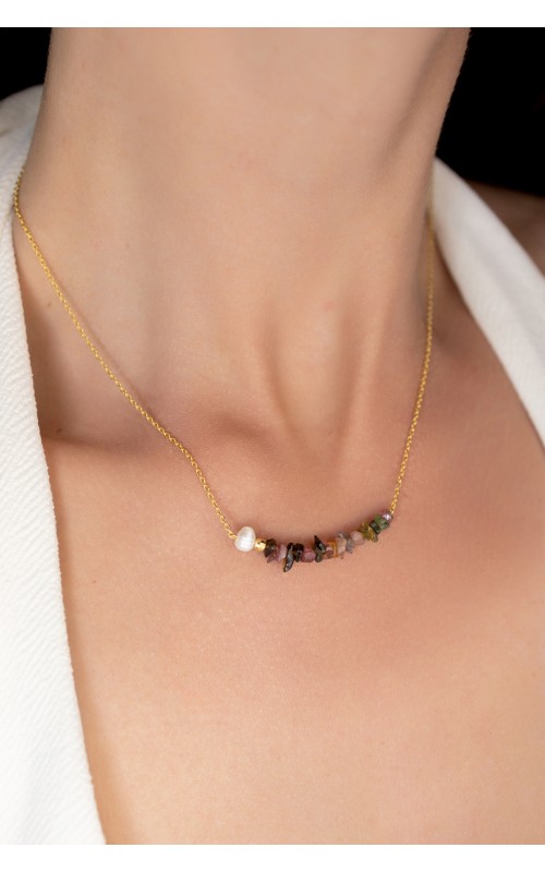 Tourmaline pearl necklace 925°